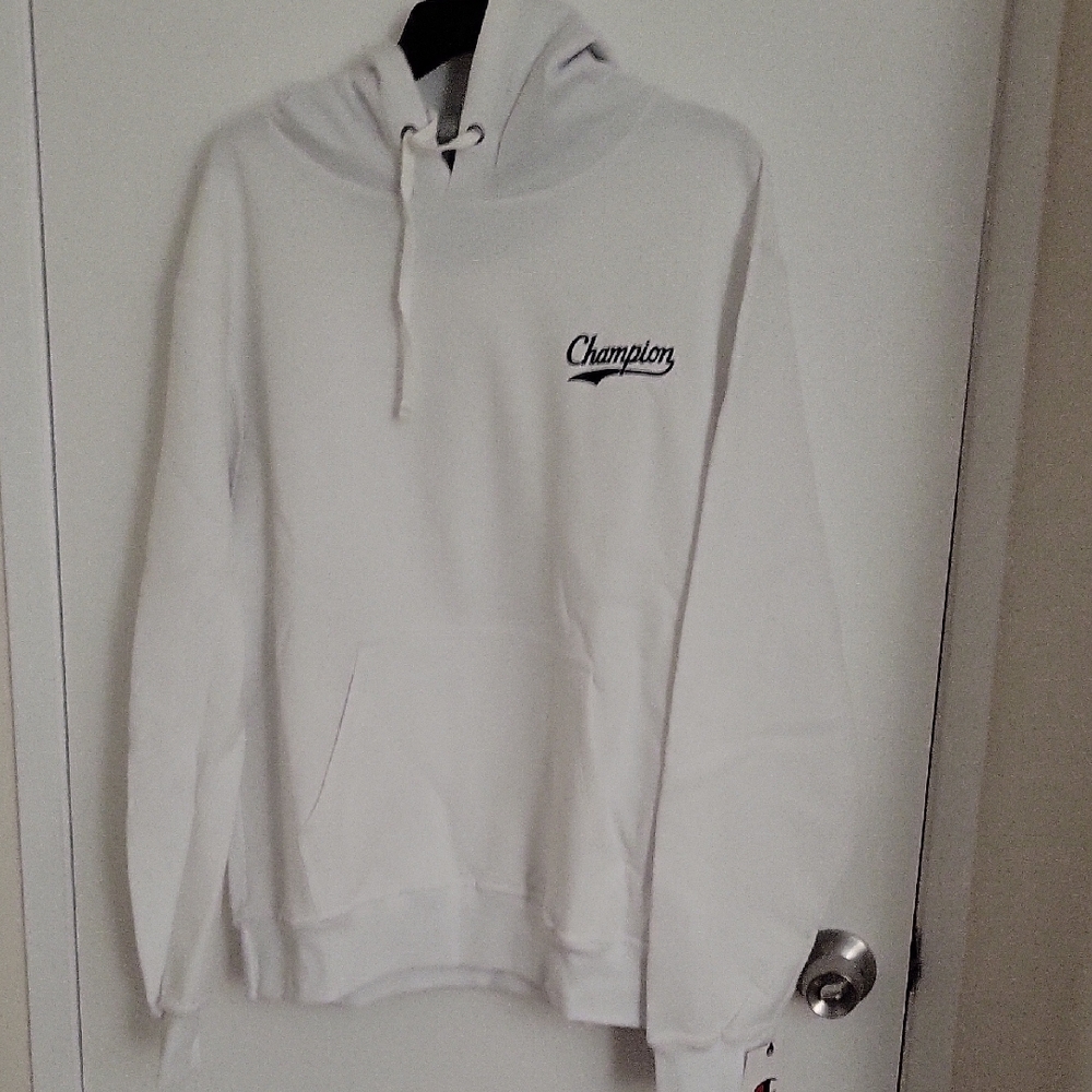 NWT MensChampion Classic White Pullover Hoodie - Size L